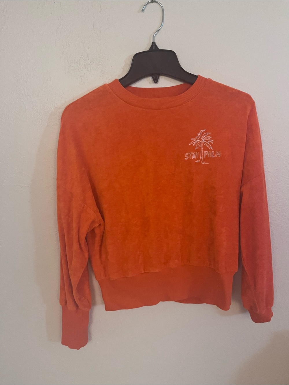 Women’s Orange Old Navy stay palm crew size small